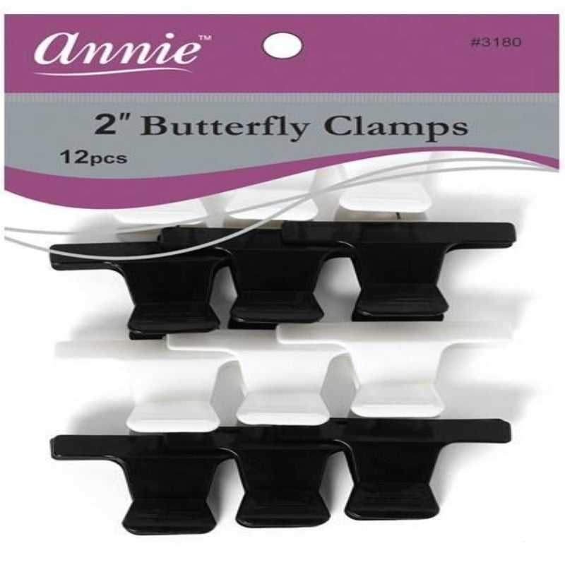 ANNIE 12pcs Butterfly Clamps Black & White Hair Care Products