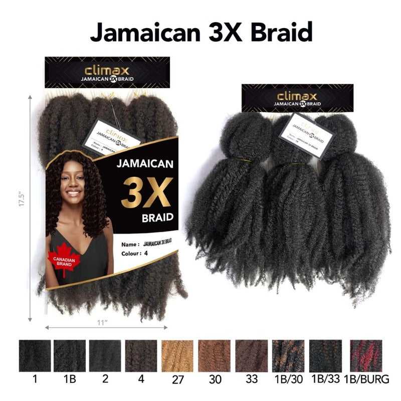 CLIMAX 3X Jamaican Braid Clip-In Hair Extensions