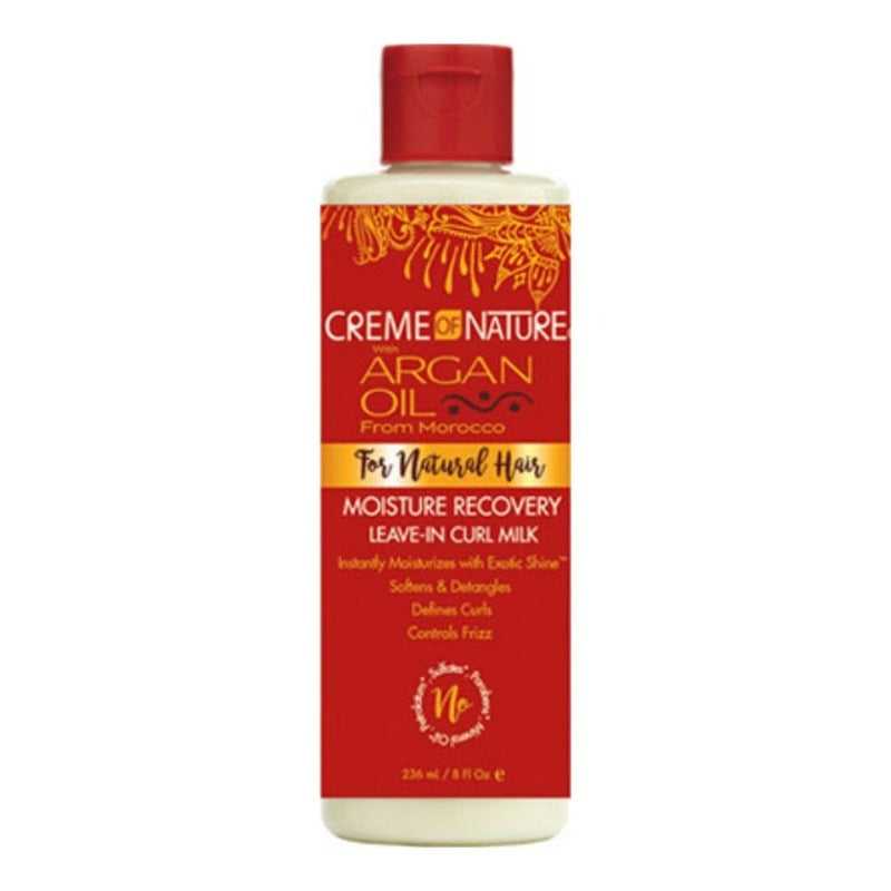 CREME OF NATURE Argan Oil Moisture Recovery Leave In Curl Milk (8oz) Hair Care Products
