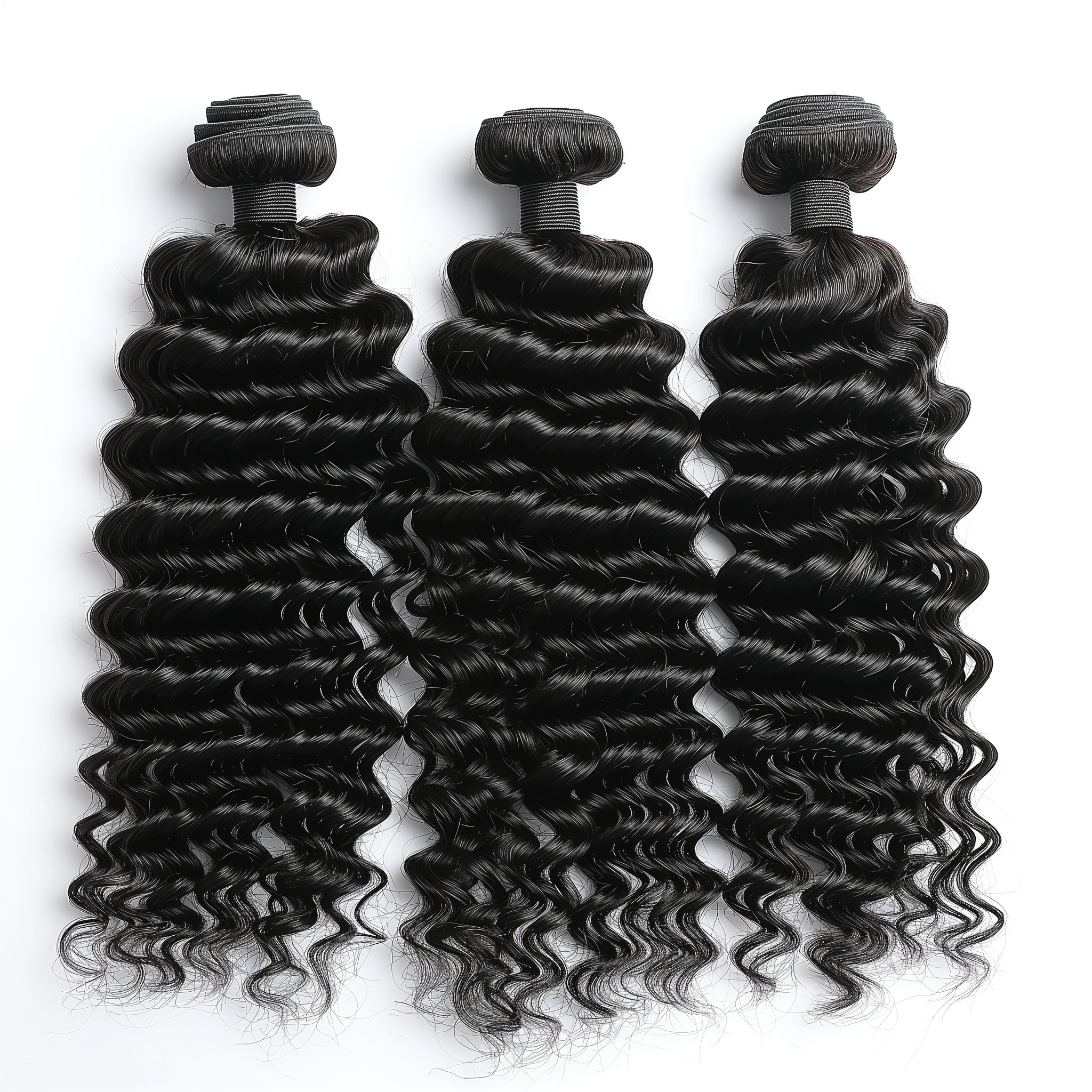 100% Human Hair Wefts  Water Curly Brazilian Bundle Hair Weave