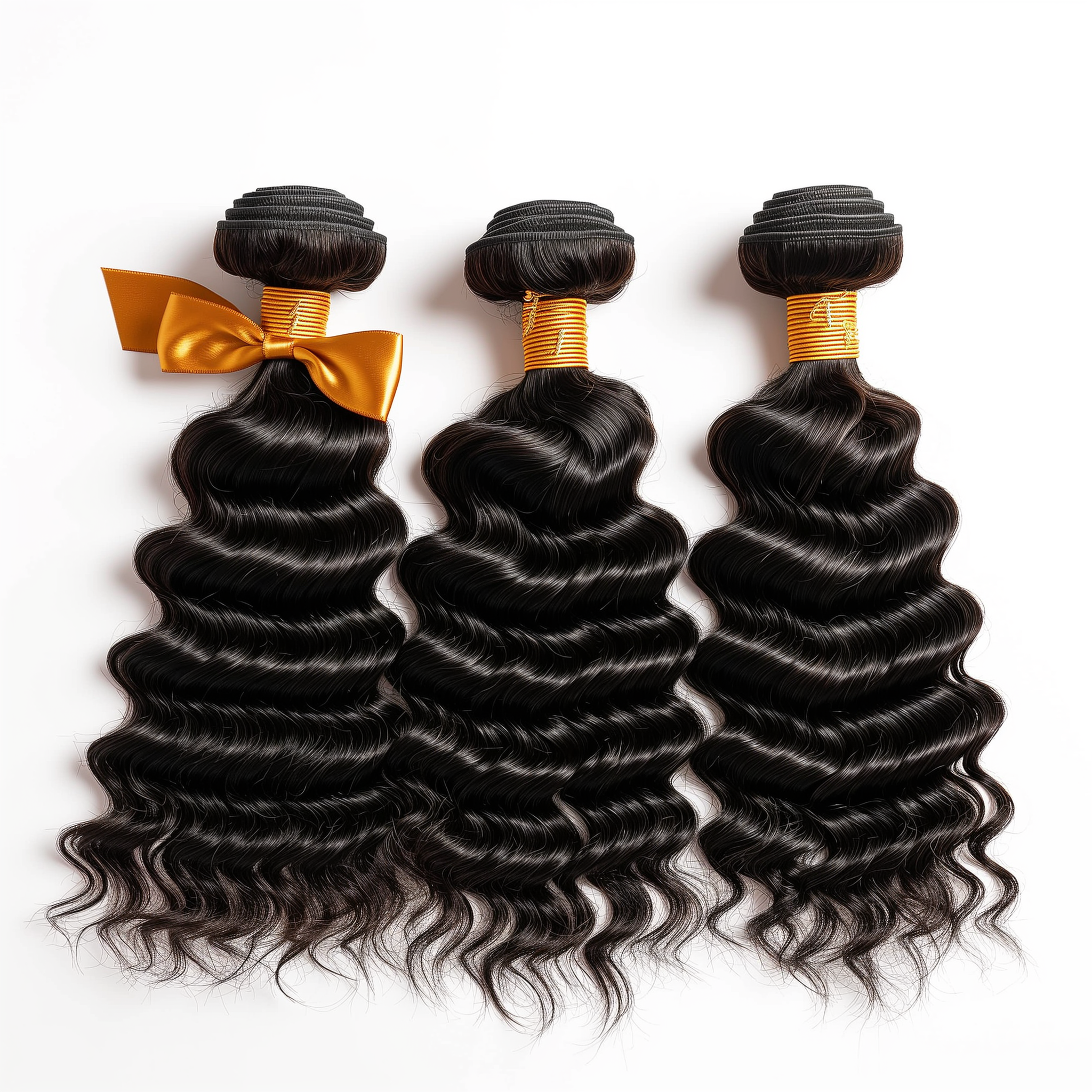 100% Human Hair Wefts Deep Wave Brazilian Bundle Hair Weave