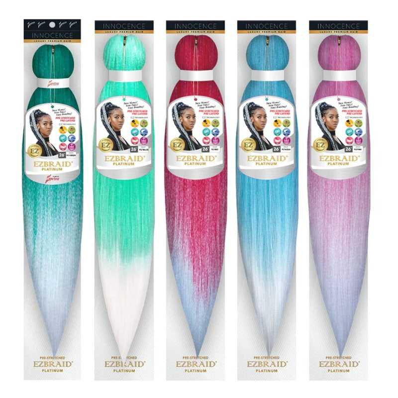 EZBRAID Platinum 2-Tone Color Pre-Stretched Braid (26inch) Clip-In Hair Extensions