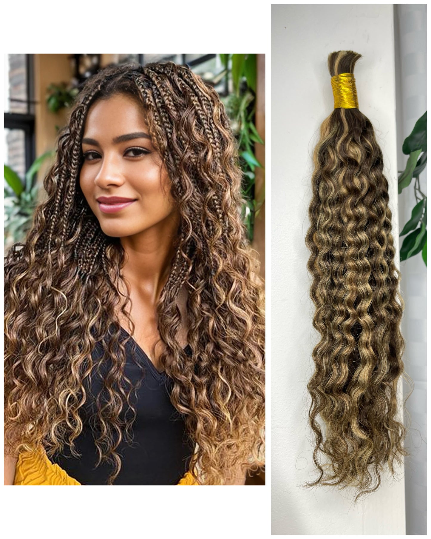 boho braids 100% real human hair bulk.