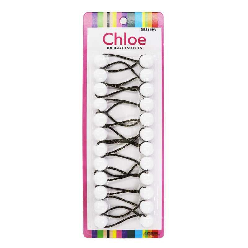 CHLOE 12pcs Twin Beads Ponytailers 16mm Hair Care Products