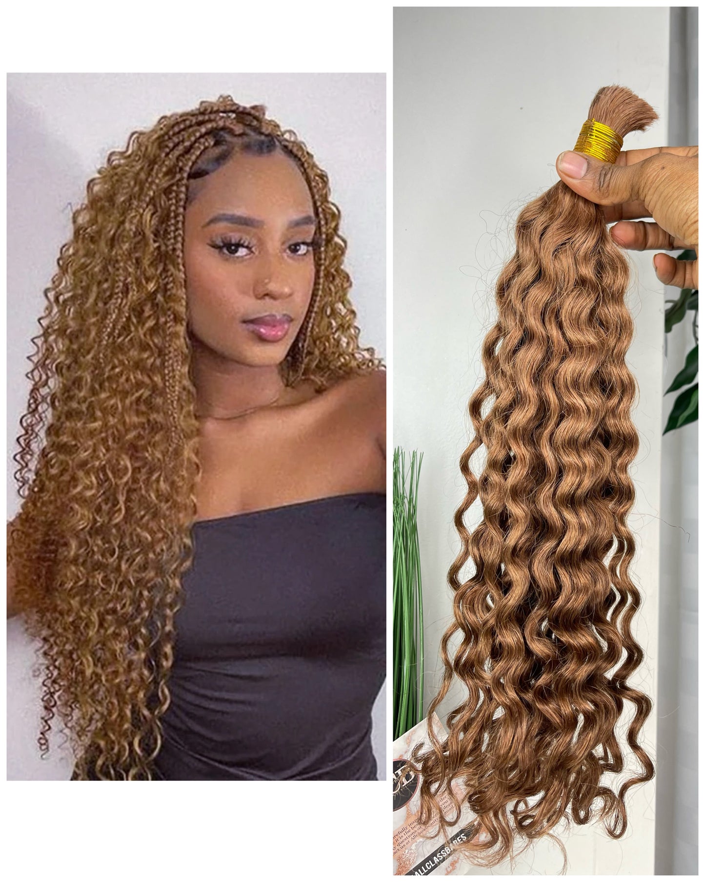 boho braids 100% real human hair bulk.