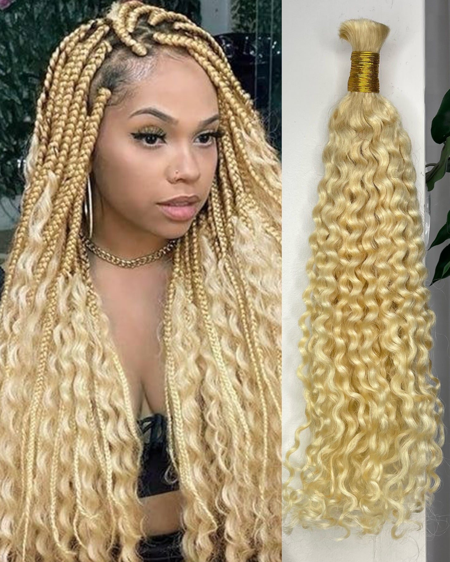 boho braids 100% real human hair bulk.