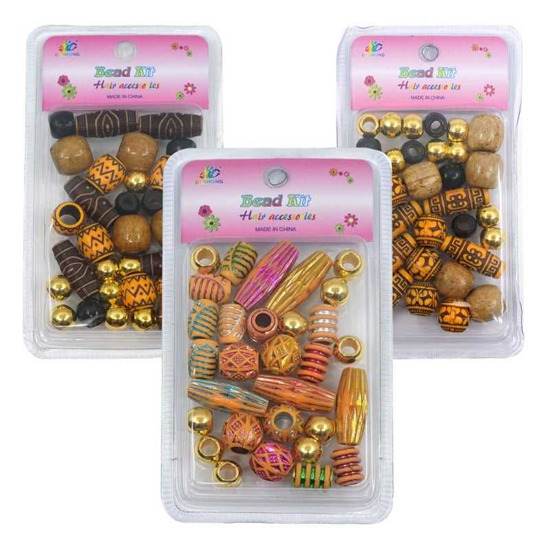 INTERVISION Wooden Beads Assorted Hair Care Products