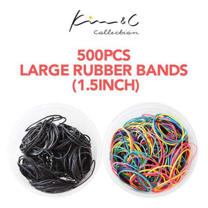 KIM & C 500pcs Large Rubber Bands (1.5inch) Hair Care Products