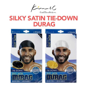 KIM & C Silky Satin Tie-Down Durag Hair Care Products