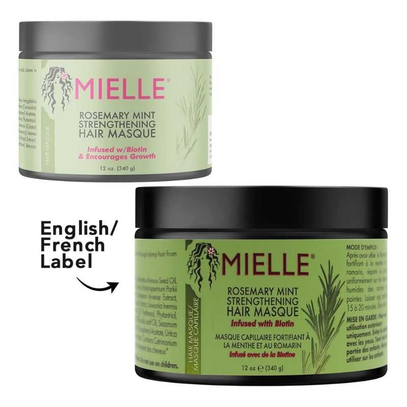 MIELLE Rosemary Mint Strengthening Hair Masque (12oz) Hair Care Products