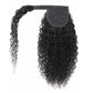 Wrap-around Magic Velcro Ponytail Extension Hair Water Wave Ponytail With Clip In 100% Human Hair