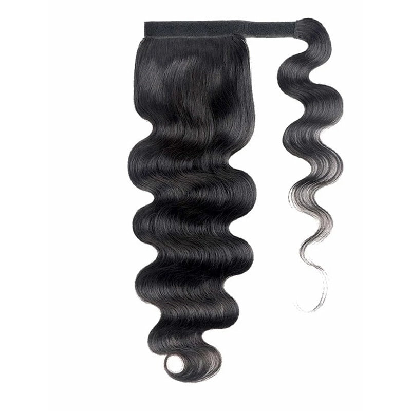 Wrap-around Ponytail Extension Hair Body Wave Ponytail With Clip In 100% Human Hair