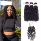 10A Grade 100% Human Virgin Hair Water Wave Bundles with Closure Deal