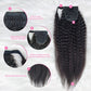 Wrap-around Magic Velcro Ponytail Extension Hair Kinky Straight Ponytail With Clip In 100% Human Hair