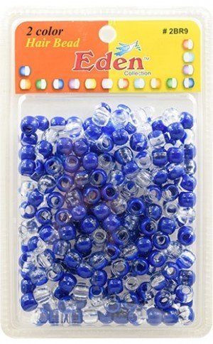 Eden 2 Color X-LG Blister Med Round Bead-Clear/Blue #2BR9CROY -pk