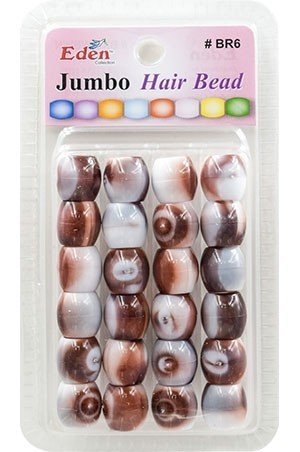 Eden Jumbo 2 Tone Color Bead-BrownTone(24ea/pk)#BR6-WBWN -pc