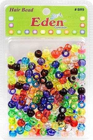 Eden XLG Blister Med Round Bead -Clear Color Asst #BR9CM -pk