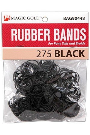 Magic Gold Rubber Band #RUB0448/#BAG90448 Black (275 Pcs) -dz