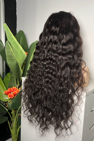 Natural Black Curly Glueless Lace Closure Wig – 28-30 Inch Human Hair